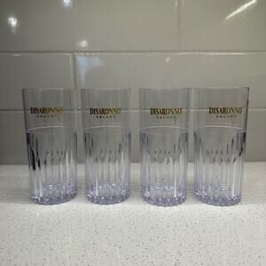 Disaronno Velvet Liqueur Plastic Tumblers Cocktail Highball Glasses 6"